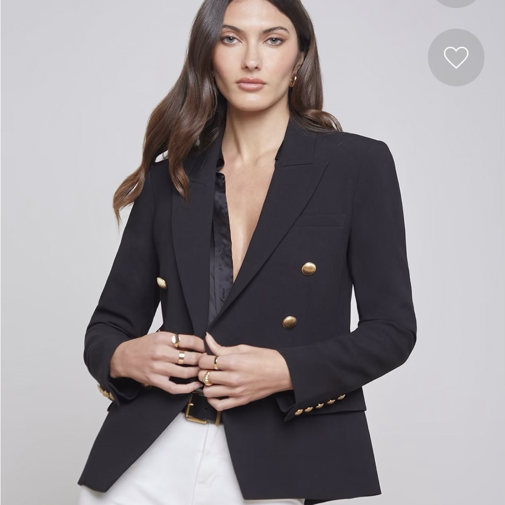 L”AGENCE Black Blazer with Gold Buttons